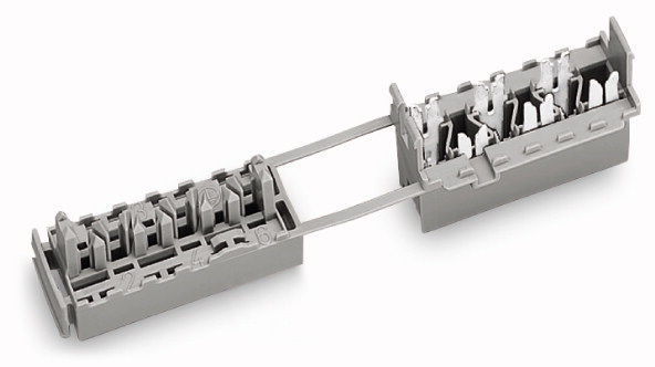 730-106 Клеммники  WAGО/ВАГО 6-контактная с подключением IDC, серая